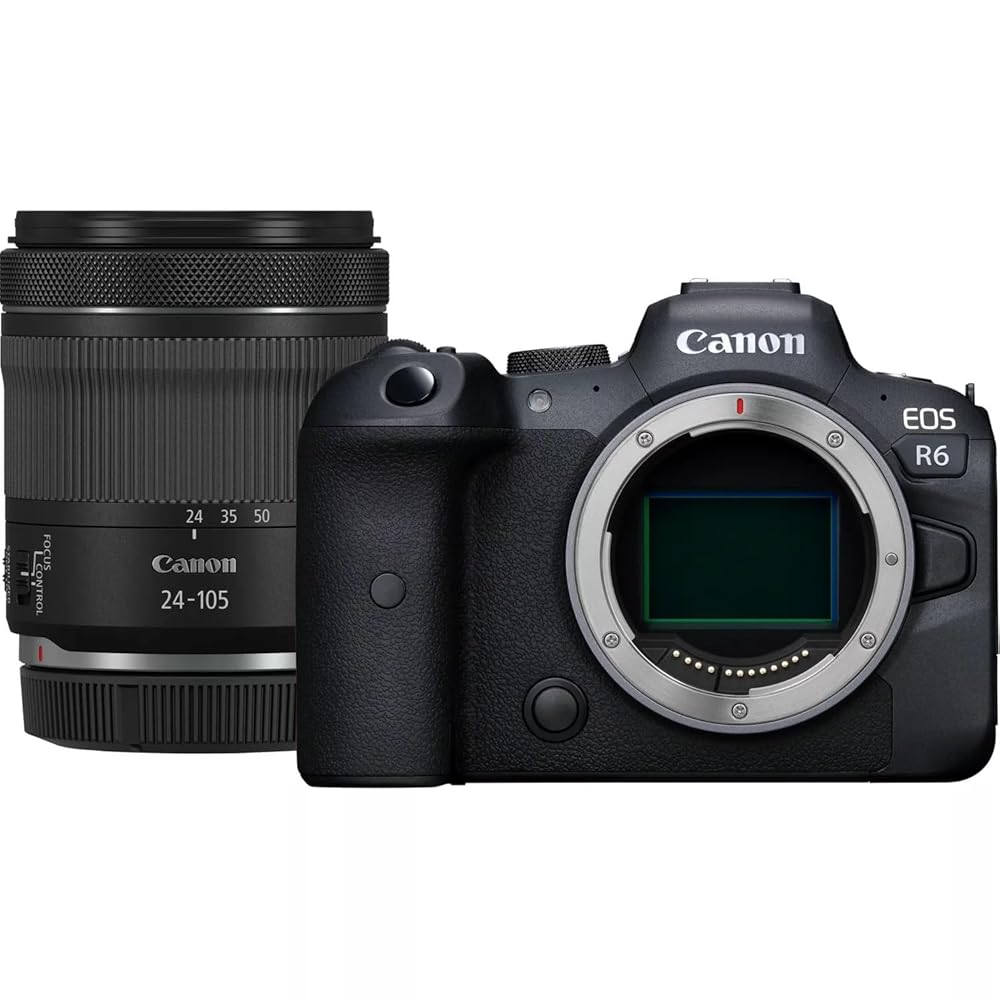 Canon EOS R6 Mark II Mirrorless Camera RF24-105mm F4 L USM Lens Kit, Hybrid Full-Frame Camera, 24.2 Megapixel CMOS Sensor. Photo and Video Camera Capabilities, RF Mount, Black