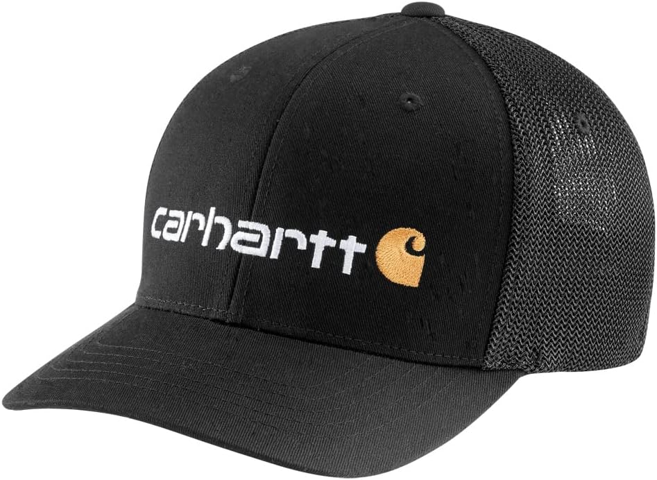 Carhartt Men’s Rugged Flex Fitted Canvas MeshBack Logo Graphic Cap