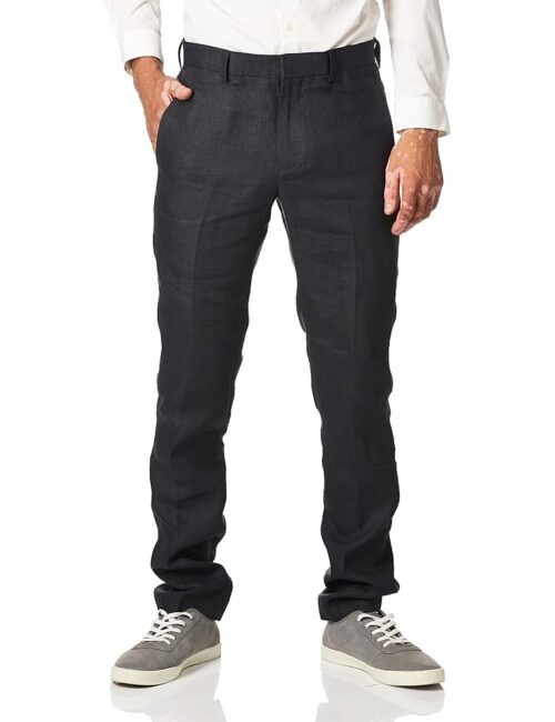 Cubavera Men's Delave 100% Linen Pant, Flat Front Lightweight Fabric, Relaxed Summer Pants For Men