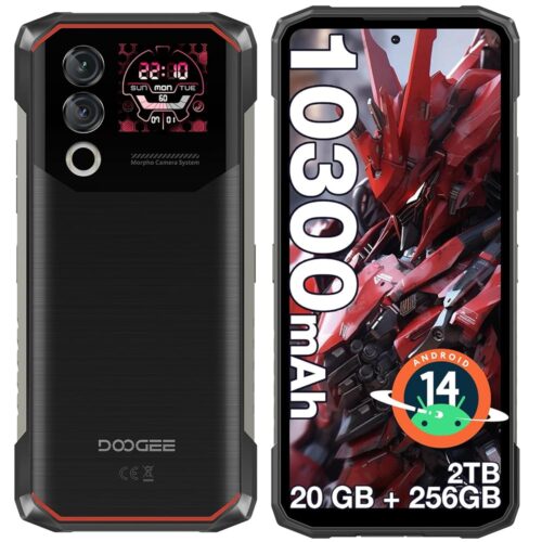 DOOGEE Blade 10 Max Rugged Smartphone, 6.56" HD+ 1.54" Dual Screen Rugged Phone Unlocked with 10300mAh Battery,20GB+256GB/2TB,4G Dual SIM Cellphones,Android 14/NFC/Face...