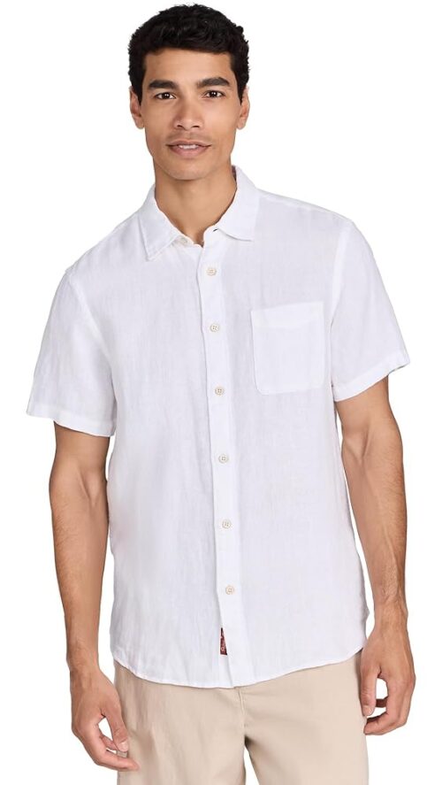 Faherty Men's Palma Linen Short Sleeve Shirt