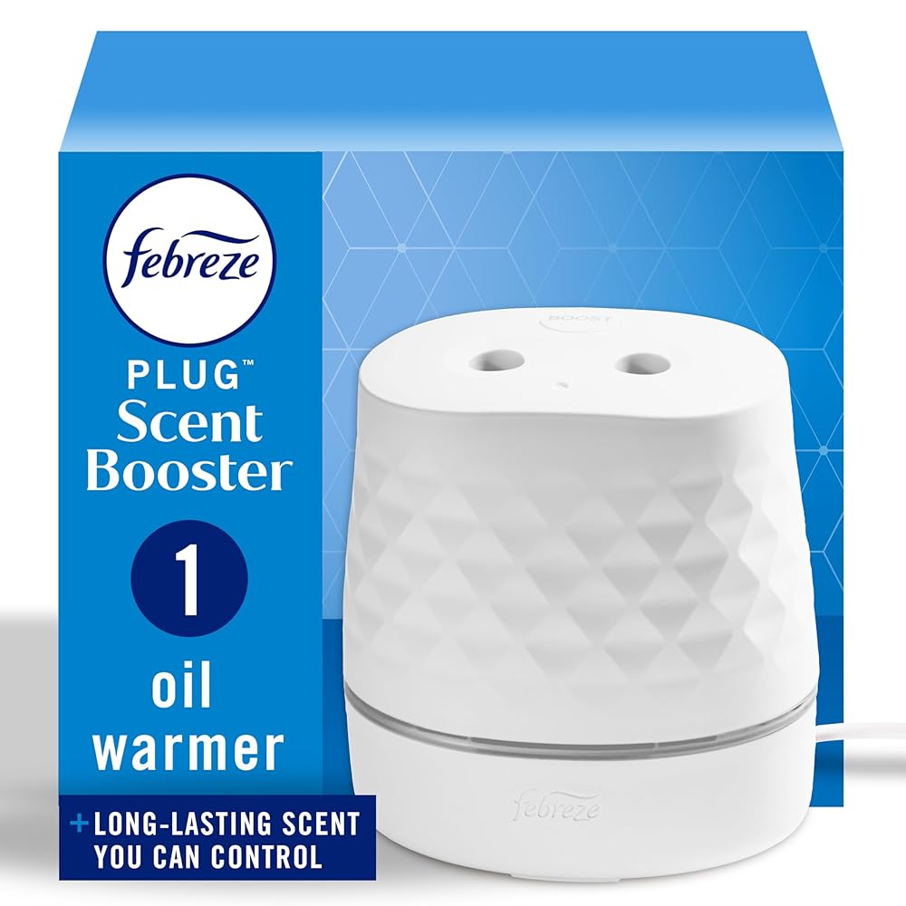 Febreze Plug Scent Booster Continuous Scent Device Oil Diffuser, Compatible with Febreze Air Freshener Plug in Refills