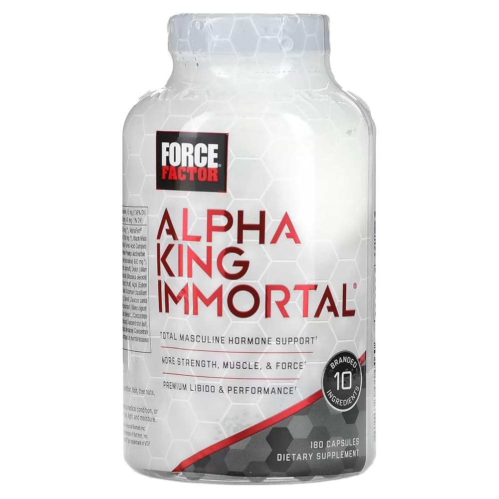 Force Factor Alpha King Immortal Total Hormone Support Testosterone Booster for Men with Fenugreek Seed to Reduce Estrogen, Build Muscle, Improve Strength, and Enhance…