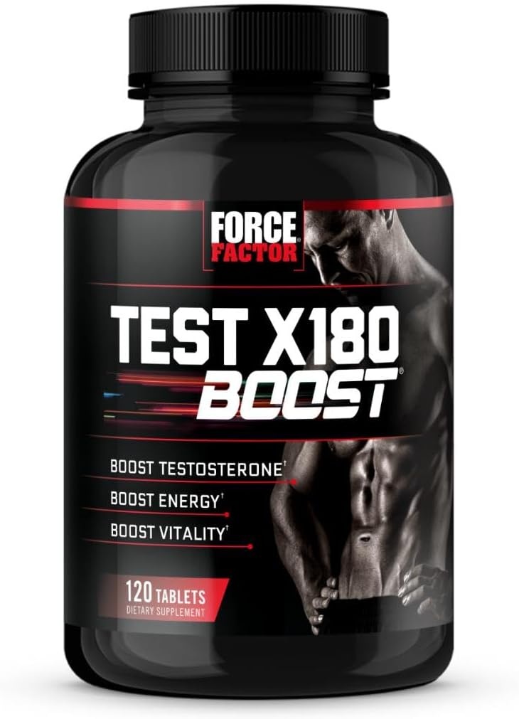 FORCE FACTOR Test X180 Boost Testosterone Booster and Energy Supplement for Men, Boost Energy, Increase Stamina, Enhance Vitality and Performance, with D-Aspartic Acid and…