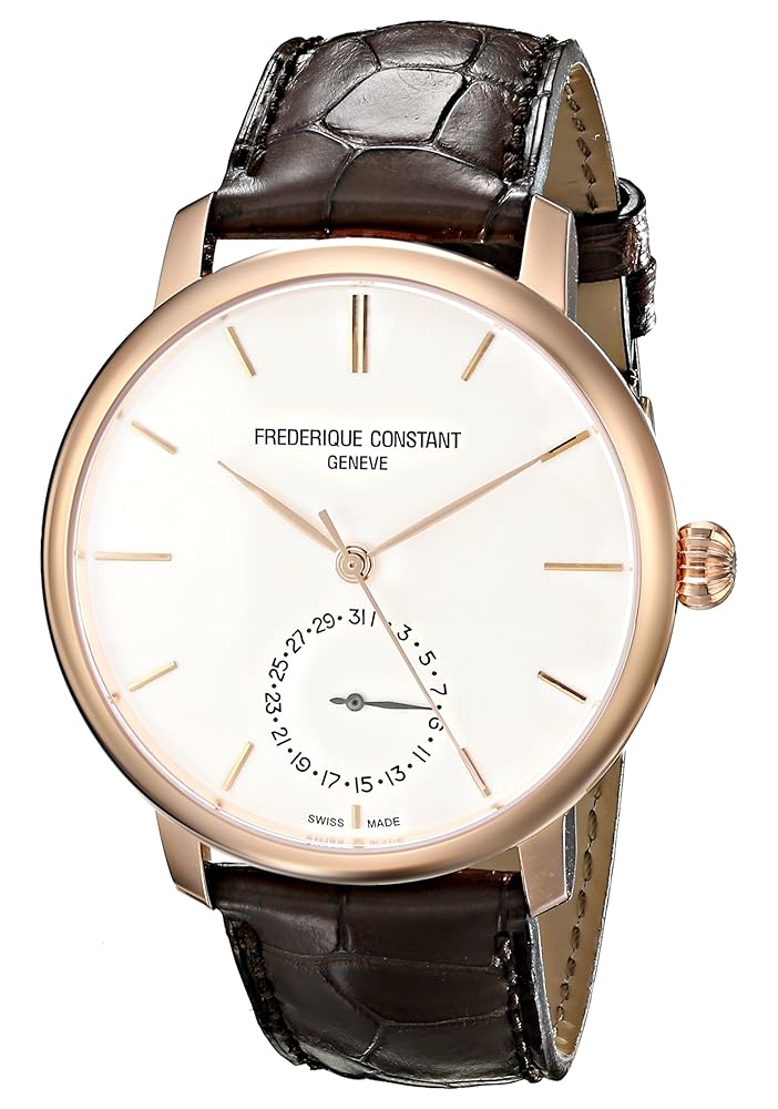 Frederique Constant Men’s FC-710V4S4 Slimline Manufacture Analog Display Automatic Self Wind Brown Watch