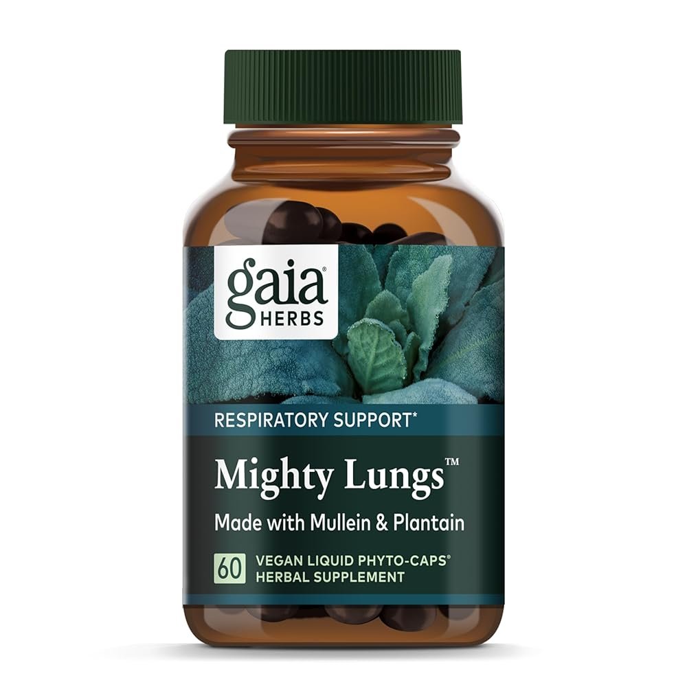Gaia Herbs Mighty Lungs – Lung Support Supplement to Help Maintain Overall Lung & Respiratory Health* – With Mullein, Plantain, Schisandra & Elecampane – 60 Vegan Liquid…