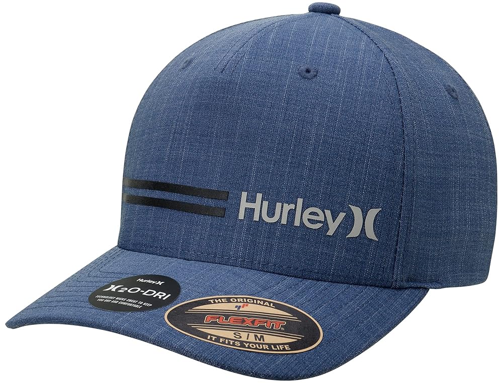 Hurley Men’s Baseball Cap – H2O-DRI Line Up Curved Brim Fitted Hat