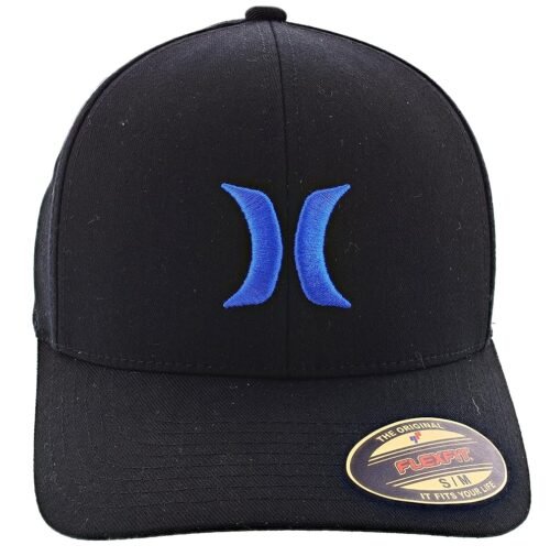 Hurley Men's One & Only Flexfit Hat, Black/Blue Small/Medium
