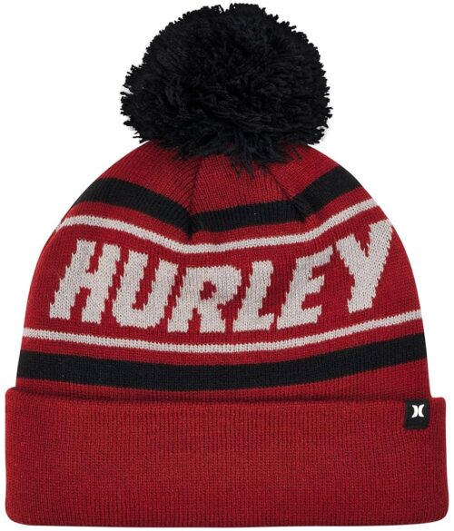 Hurley Men's Winter Hat - Cuffed Pom Pom Beanie
