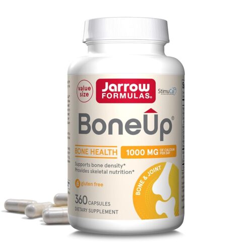 Jarrow Formulas BoneUp for Bone Density and Skeletal Nutrition, Includes Vitamin D3, K2 (as MK-7) and Calcium, 360 Capsules, Up to a 60 Day Supply