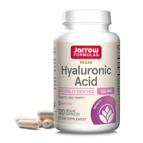 Jarrow Formulas® Hyaluronic Acid 120 mg, Dietary Supplement, Skin Health Support, 120 Veggie Capsules, Up to 60 Day Supply