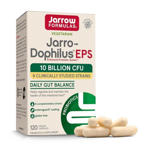 Jarrow Formulas Jarro-Dophilus EPS Probiotics 10 Billion CFU for Intestinal Tract Support, Probiotic Supplement for Gut Health for Women and Men, 120 Veggie Capsules, Up to a 60...