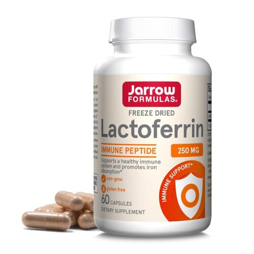 Jarrow Formulas Lactoferrin 250 mg - Immune-Supporting Glycoprotein - For Healthy Immune System Support & Iron Absorption - Freeze Dried - Gluten Free - Non-GMO - 60 Capsules...