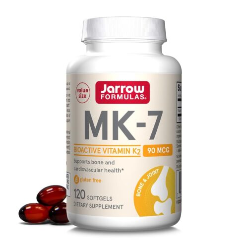 Jarrow Formulas MK-7 90 mcg - Bioactive Form of Vitamin K2 - 120 Servings (Softgels) - For Bone & Cardiovascular Health - Vitamin K2 MK-7 Dietary Supplement - K2 Vitamin...