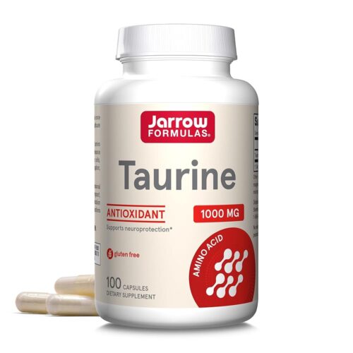 Jarrow Formulas® Taurine 1000 mg, Dietary Supplement, Amino Acid Supplement for Brain Health Support, 100 Capsules, 100 Day Supply
