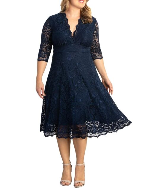 Kiyonna Women's Plus Size Special Occasion Mademoiselle Lace Cocktail Dress