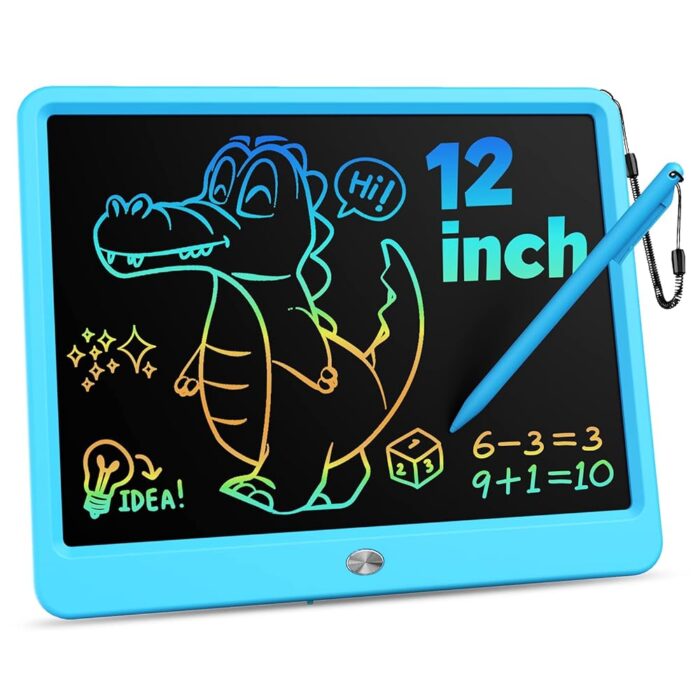KOKODI 12 Inch LCD Writing Tablet with Anti-Lost Stylus, Erasable Doodle Board Colorful Toddler Drawing Pad, Car Travel School Games Toys for 3 4 5 6 7 8 Kids, Birthday Gift for...