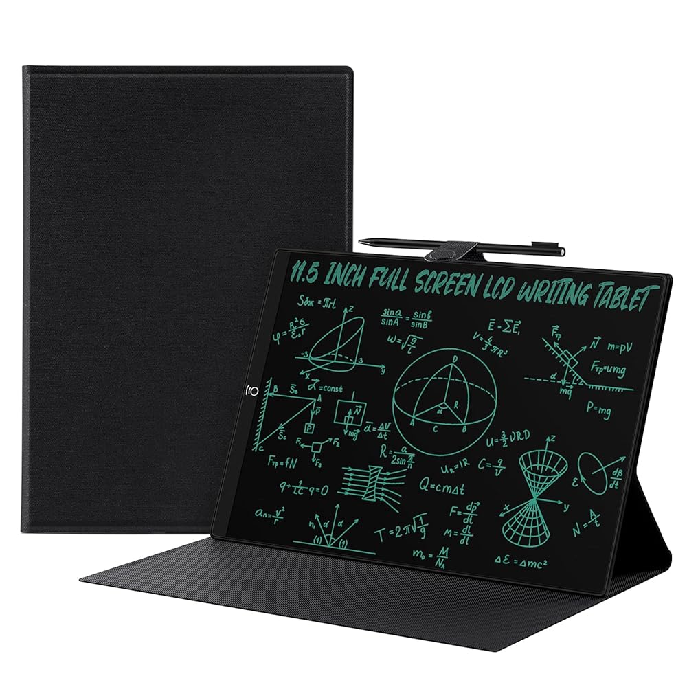 LCD Writing Tablet for Adults: 11.5 inch Full Screen Drawing Tablet Reusable Erasable Digital Notepad with Hall Switch and Tablet Case for Gift Birthday