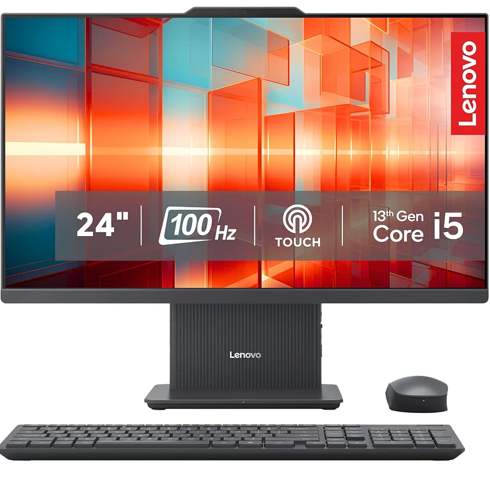 Lenovo 24″ FHD Touchscreen All-in-One Desktop Computer • Intel 13th 8-Core I5 Processors • 16GB DDR5 RAM • 1TB Storage(512GB SSD w/ 512GB External) • Wireless Keyboard and Mouse…
