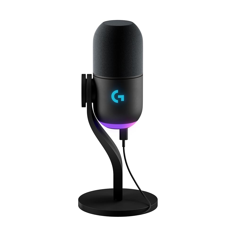 Logitech G Yeti GX Dynamic RGB Gaming Microphone, Podcast with LIGHTSYNC, Blue VO!CE, G HUB Control, Supercardioid, USB Plug and Play on PC/Mac – Black