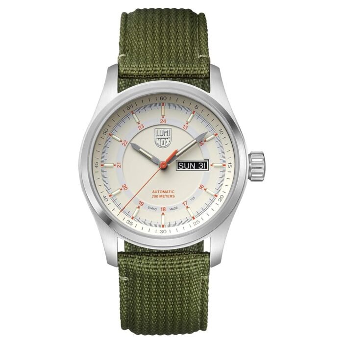 Luminox - Atacama Field Automatic - Mens Watch 44mm - Military Watch in Silver/White Date Function - 200m Water Resistant - Sapphire Glass - Mens Watches - Made in Switzerland