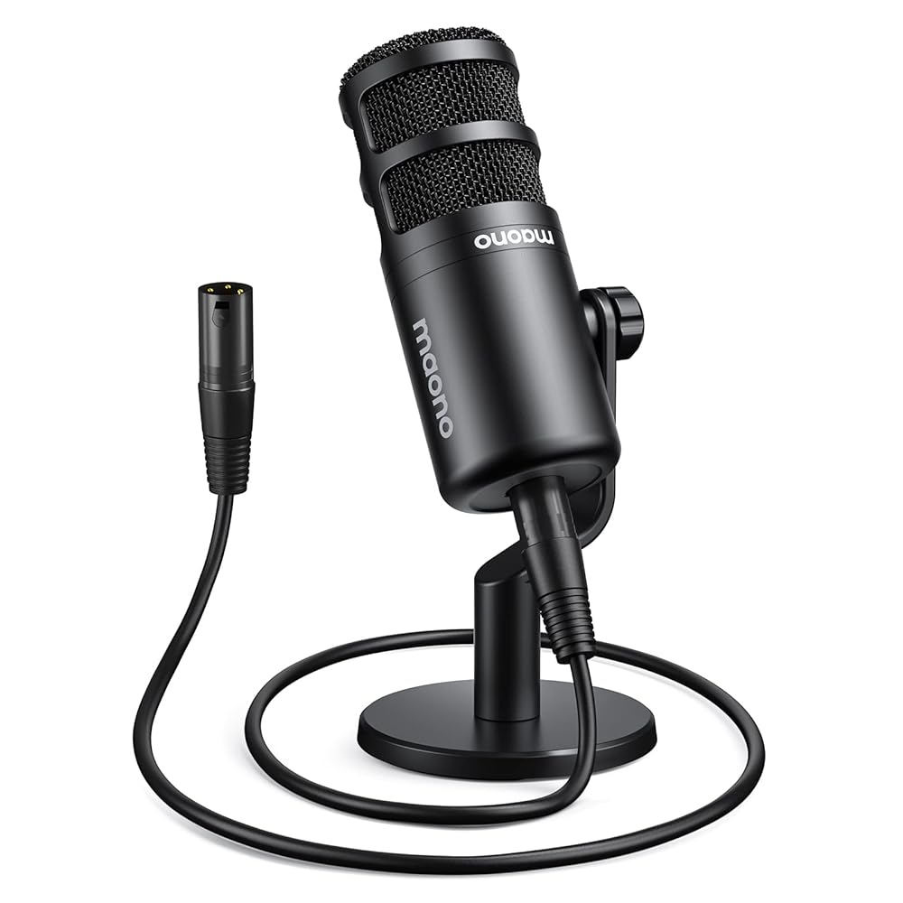 MAONO XLR Podcast Microphone, Cardioid Studio Dynamic Mic for Vocal Recording, Streaming, Voice-Over, Voice Isolation Technology, Metal Mic, Works for Audio Interface, Mixer,…