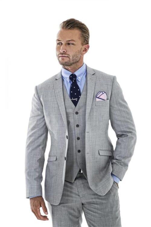 Men's 3 Pieces Linen Suit Slim Fit Summer Wedding Tuxedo Retro Grooms Prom Party Blazer Vest Pants