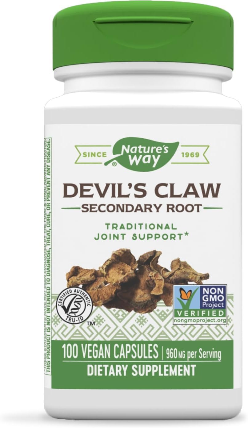 Nature’s Way Devil’s Claw Secondary Root 960 mg 100 Vegan Capsules