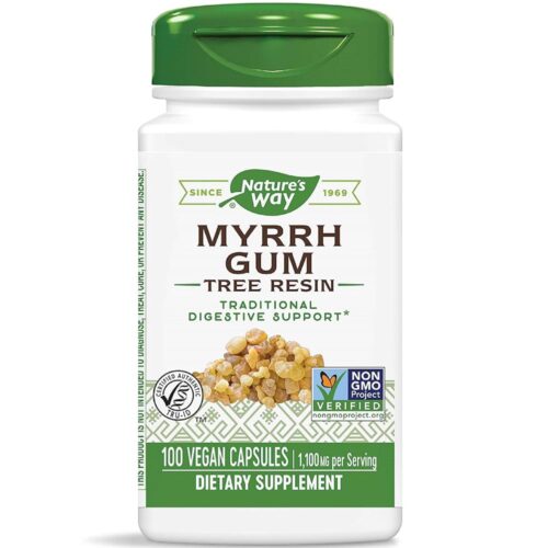 Nature's Way Myrrh Gum Tree Resin, Traditional Digestive Support*, 1,100mg Per Serving, 100 Capsules (Packaging May Vary)