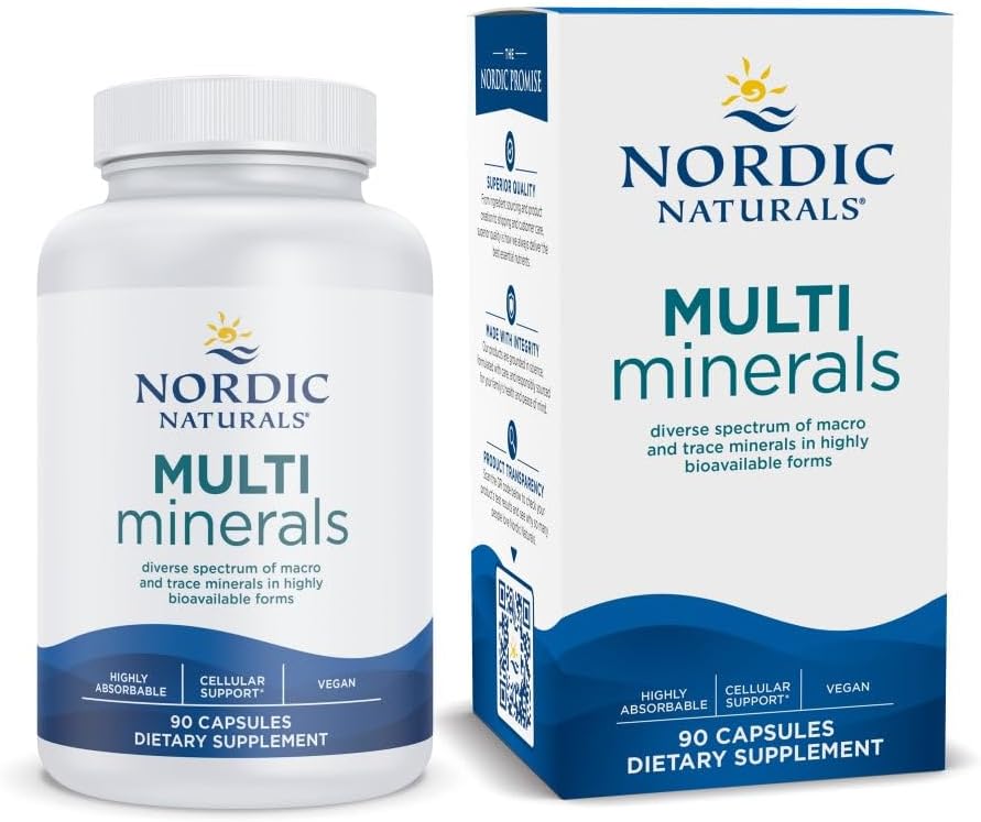 Nordic Naturals Multi Minerals, Unflavored – 90 Capsules – 11 Essential Minerals – Optimal Health & Wellness – Certified Vegan – Non-GMO – 30 Servings