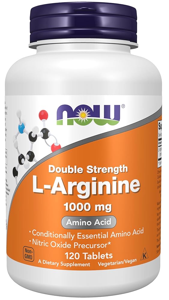 NOW Foods Supplements, L-Arginine 1,000 mg, Nitric Oxide Precursor*, Amino Acid, 120 Tablets