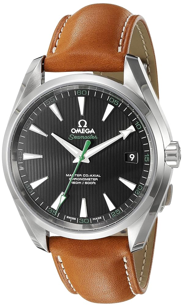 Omega Men’s Seamaster150 Analog Swiss Automatic Brown Leather Watch
