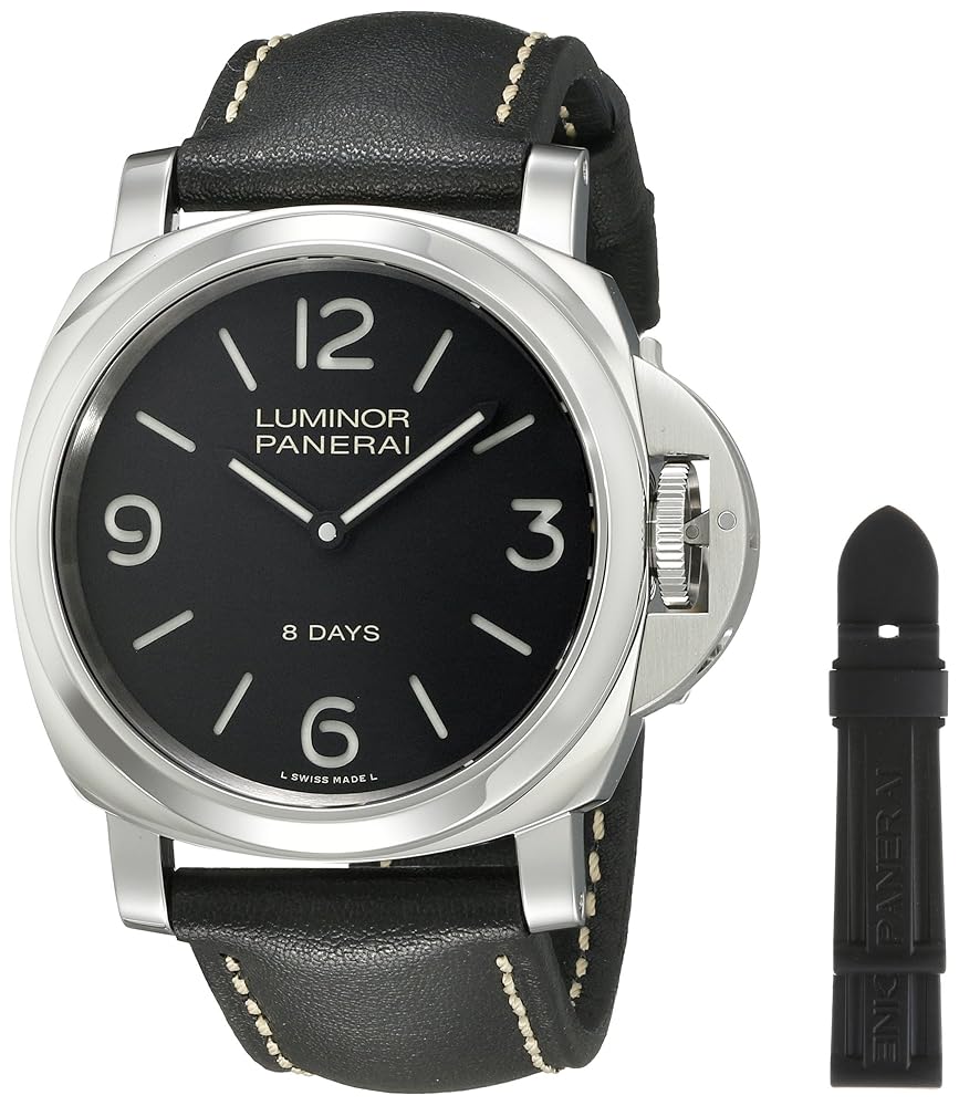 Panerai Men’s PAM00560 Luminor Stainless Steel Mechanical Hand-Wind Watch with Interchangeable Bands