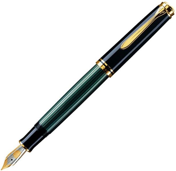 Pelikan Souverän M400 Fountain Pen, Extra Fine Nib, Black/Green, 1 Each (994848)