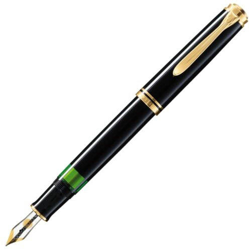 Pelikan Souverän M400 Fountain Pen, Medium Nib, Black, 1 Each