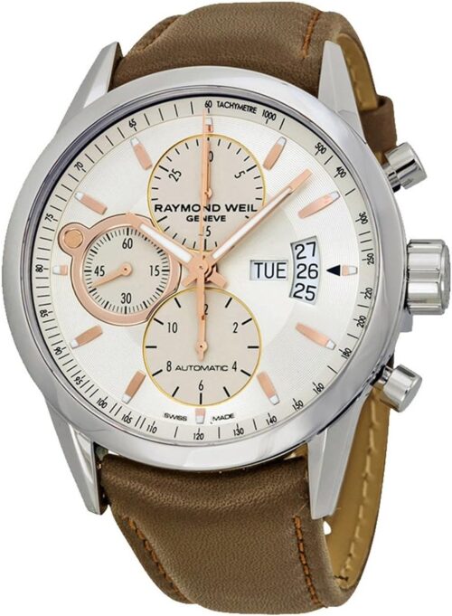 Raymond Weil Men's 7730-STC-65025 Freelancer Analog Display Swiss Automatic Silver Watch
