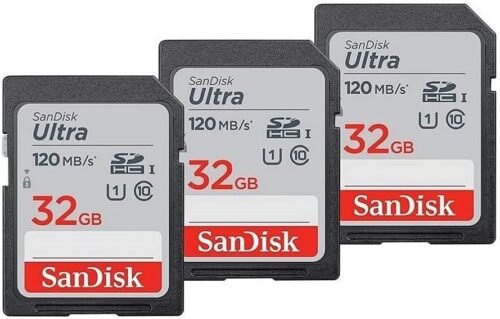 SanDisk 32GB 3-Pack Ultra SDHC UHS-I Memory Card (3x32GB) - SDSDUN4-032G-GN6IM [Older Version]