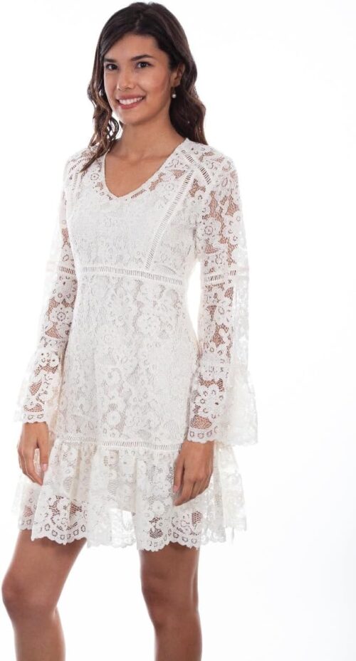 Scully Ivory Long Sleeve Womens Lace Dress HC557