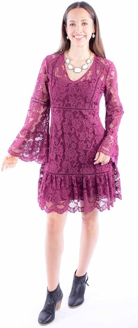 Scully Ivory Long Sleeve Womens Lace Dress HC557