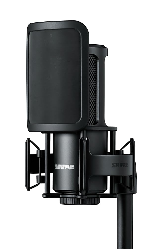 Shure SM4 Studio Recording Microphone Kit, XLR Home Studio Condenser Mic with Mix-Ready Audio – All-Metal Construction, Includes Detachable Magnetic Pop Filter & Shock Mount…