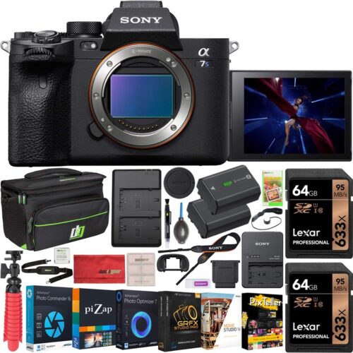 Sony a7s III ILCE-7SM3/B Mirrorless Digital Camera with 35mm Full-Frame Image Sensor Body Double Battery Bundle Including Deco Gear Carry Case + 2X 64GB Memory Card (128GB...
