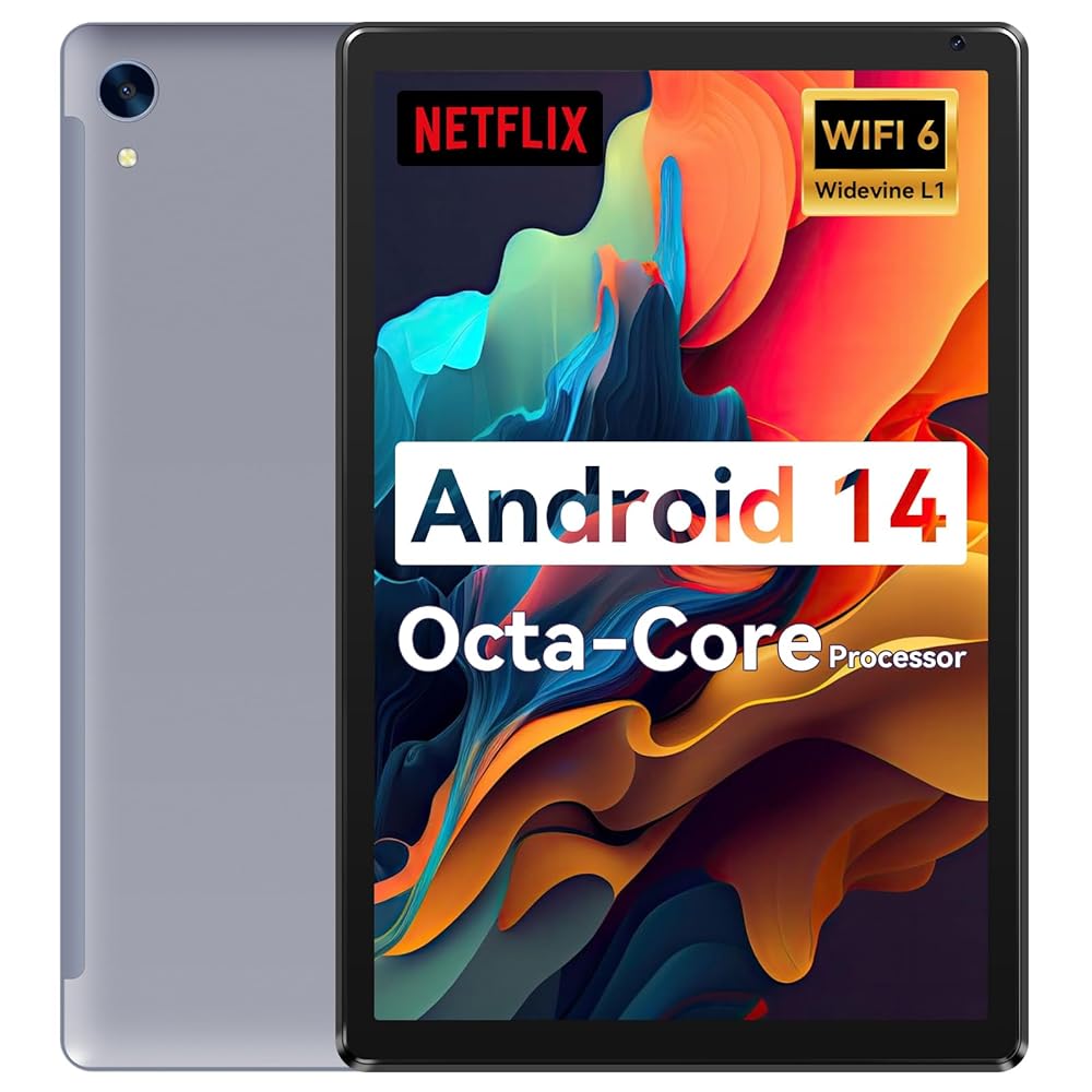 Tablet,10.1″ Android Tablet with Octa-core Processor 10GB RAM 128GB ROM HD IPS Touchscreen 8H Battery, Wi-Fi 6, BT 5.0, Dual Camera, Google Tablets 2024