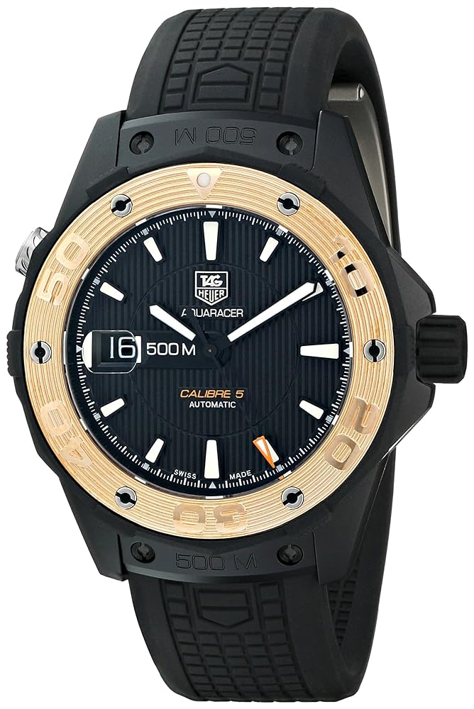 TAG Heuer Men’s WAJ2182.FT6015 Aquaracer Analog Display Swiss Automatic Black Watch