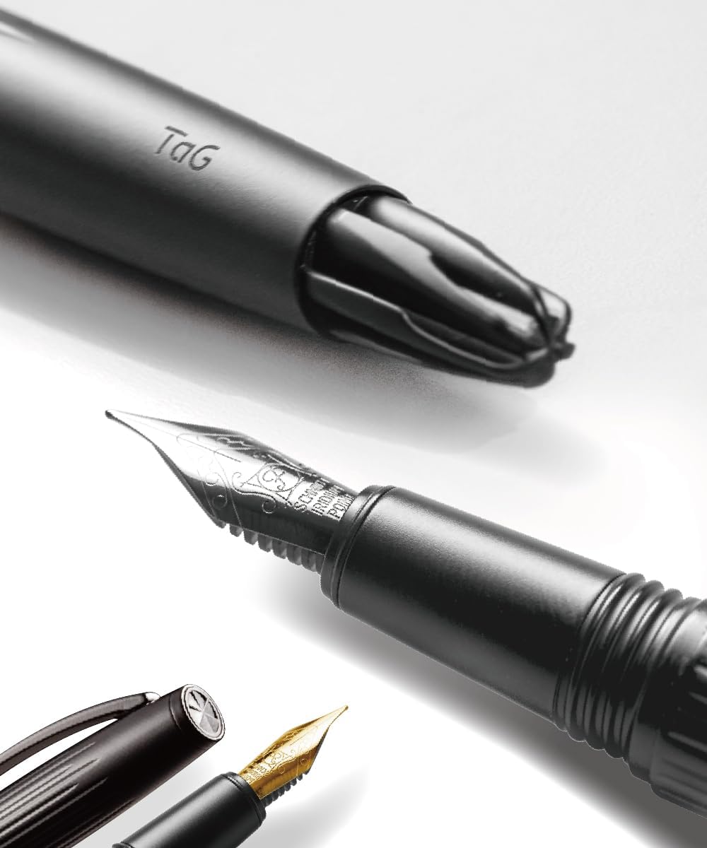 TAG Submarine Brass Fountain Pen – Turbo-Filling System, Steel Black Nib (Fine), Luxury Metal Pen, Unique & Fancy- Premium Gift for Men & Women, Nice Pen for Journaling