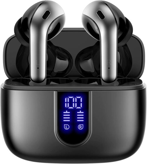 TAGRY Bluetooth Headphones True Wireless Earbuds 60H Playback LED Power Display Earphones with Wireless Charging Case IPX5 Waterproof in-Ear Earbuds with Mic for TV Smart Phone...