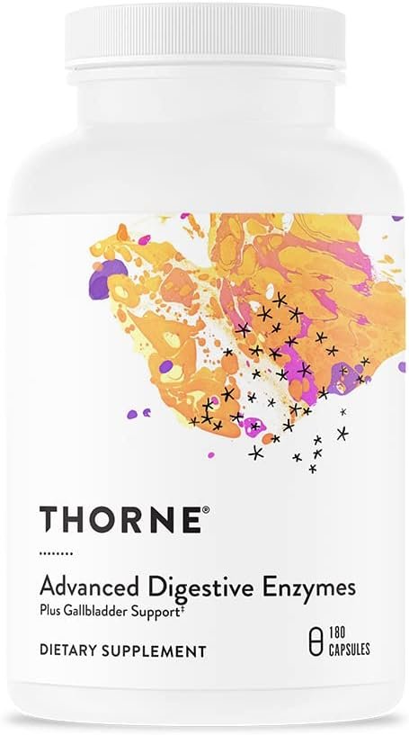 THORNE Advanced Digestive Enzymes (Formerly Bio-Gest) – Blend of Digestive Enzymes to Aid Digestion – Gut Health Support with Pepsin, Ox Bile, Pancreatin – 180 Capsules – 90…