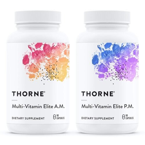 THORNE Multi-Vitamin Elite - Daily Nutritional Supplement - AM Formula Supports Cellular Energy Production and PM Formula Supports Restful Sleep - Gluten-Free, Dairy-Free - 180...