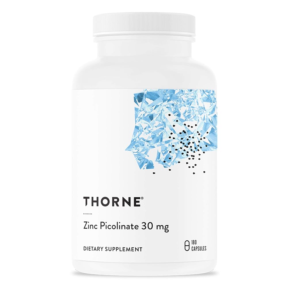 Thorne Zinc Picolinate 30 mg – Well-Absorbed Zinc Supplement for Growth and Immune Function – 180 Capsules