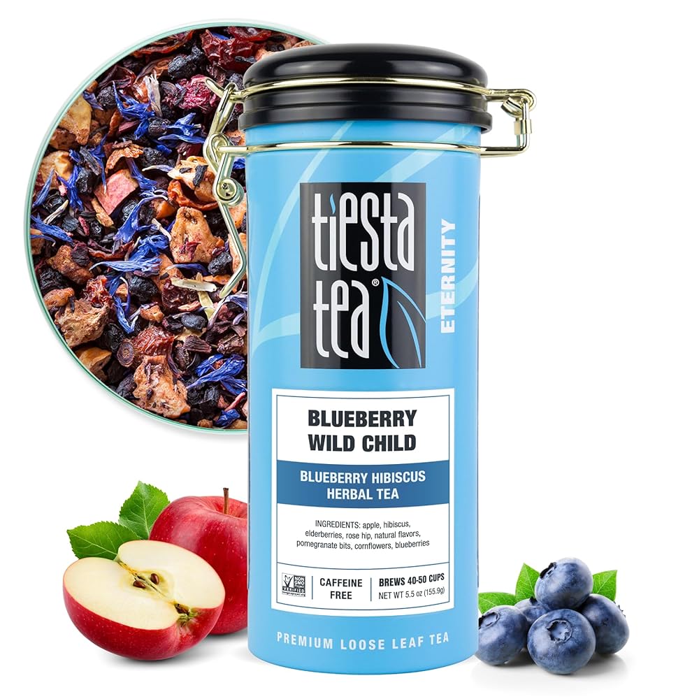 Tiesta Tea – Blueberry Wild Child | Blueberry Hibiscus Herbal Tea | Premium Loose Leaf Tea Blend | Non-Caffeinated Fruit Tea | Make Hot or Iced Tea & Brews Up to 50 Cups – 5.5…