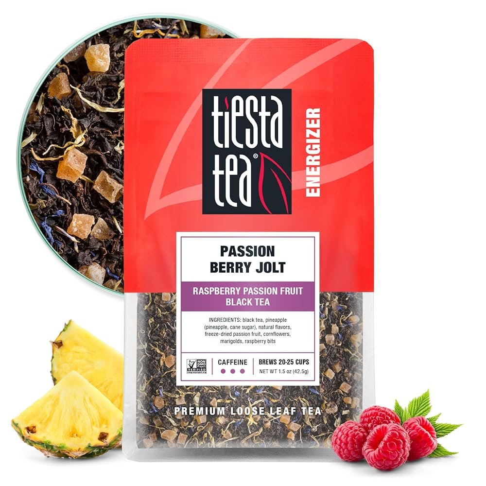 Tiesta Tea - Passion Berry Jolt | Raspberry Passion Fruit Black Tea | Premium Loose Leaf Tea Blends | Caffeinated Black Tea | Make Hot or Iced Tea & Brews Up to 25 Cups - 1.5...